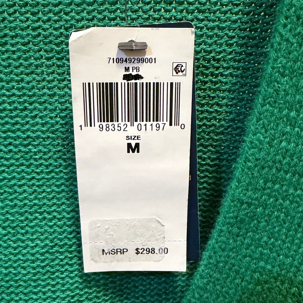 NEW POLO RL Green Cardigan with Yellow Letter P Patch - Picture 8 of 9